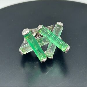 Vintage Camille Lucie - Silver and Green Statement Ring